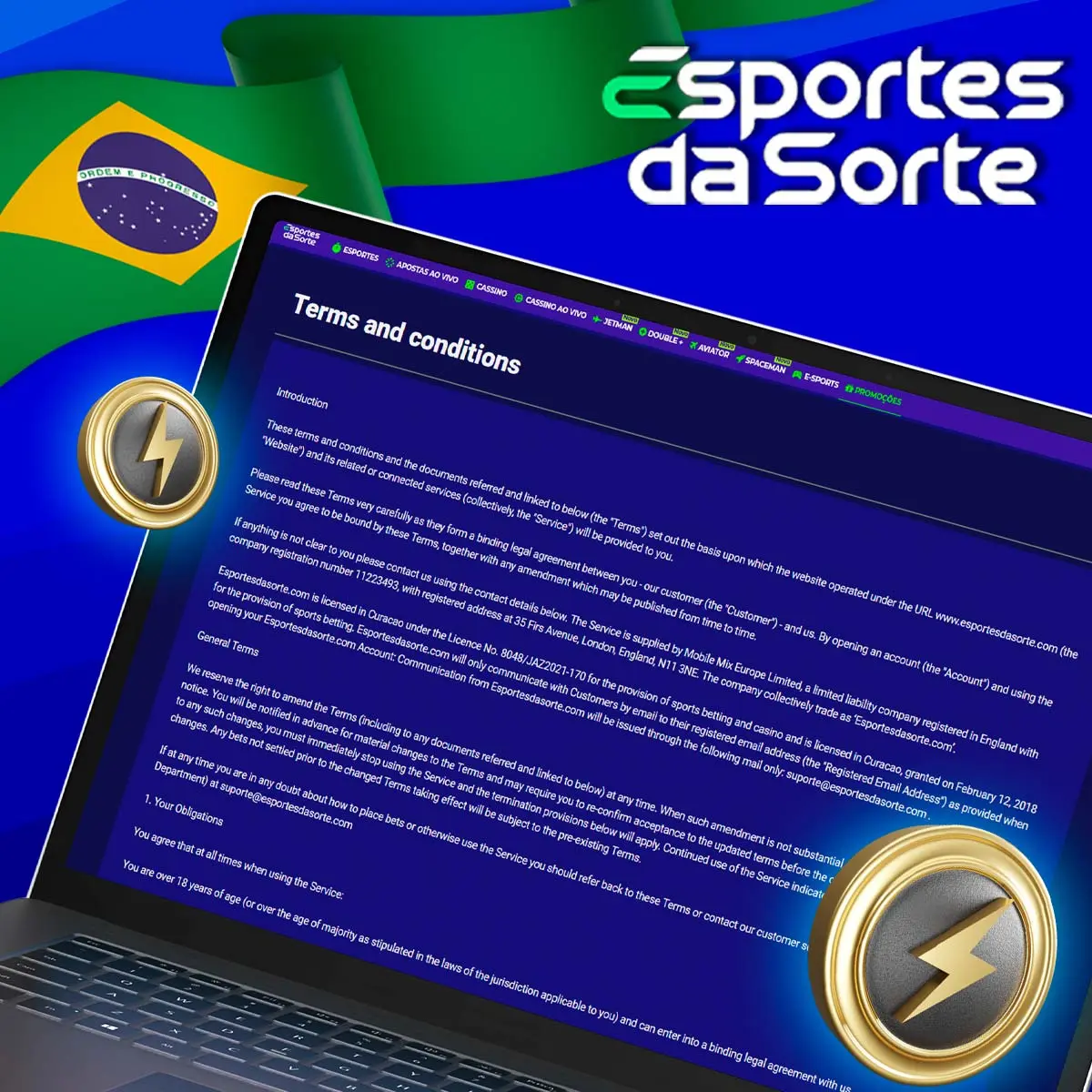 Termos e Condições - Esportes da Sorte